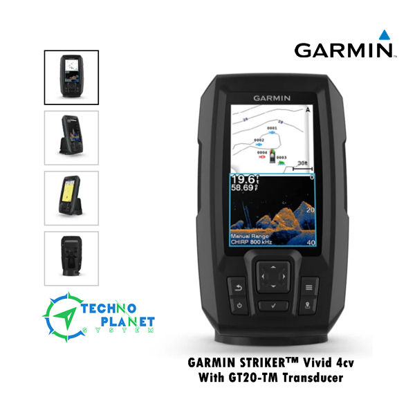 Sondeur GPS Garmin Striker Vivid 4Cv Avec Transducteur GT20-TM - Réf. 010-02550-00, Neuf